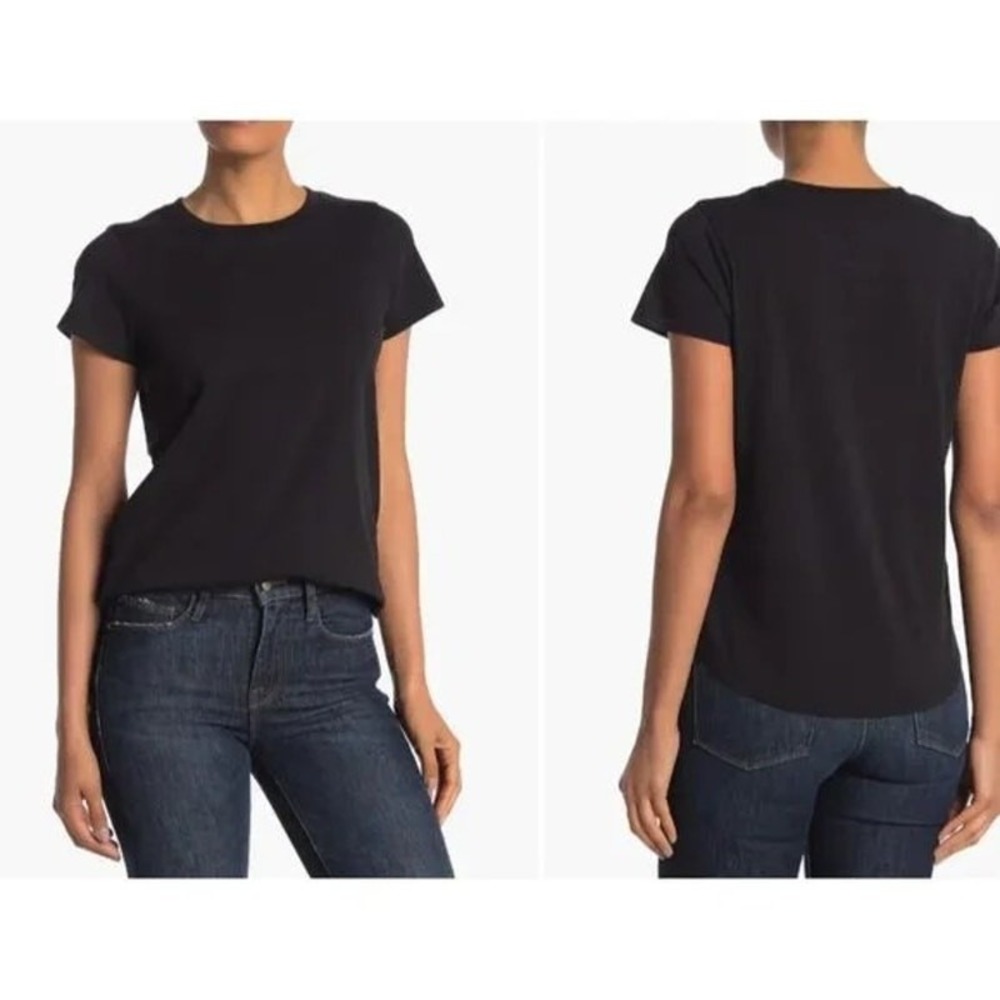 Madewell Northside Vintage Tee Black Cotton Crew Neck T-Shirt Womens XXS NEW